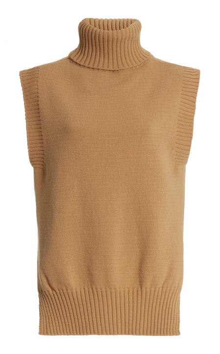 Sleeveless Wool-Blend Turtleneck Top展示图