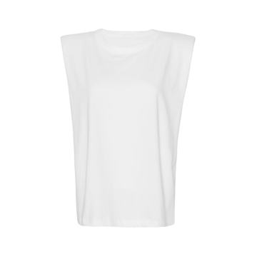 Eva Padded-Shoulder Cotton Muscle T-Shirt