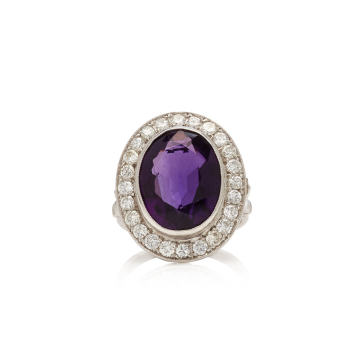 One of a Kind Amethyst & Diamond Ring