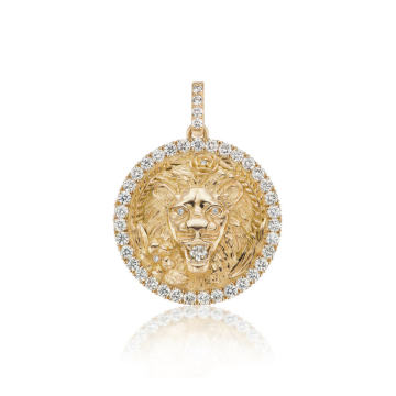 18K Yellow Gold Diamond Zodiac Medallion Necklace
