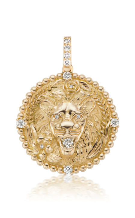 18K Yellow Gold Jumbo Zodiac Medallion Necklace展示图
