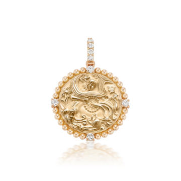 18K Yellow Gold Classic Zodiac Medallion Necklace