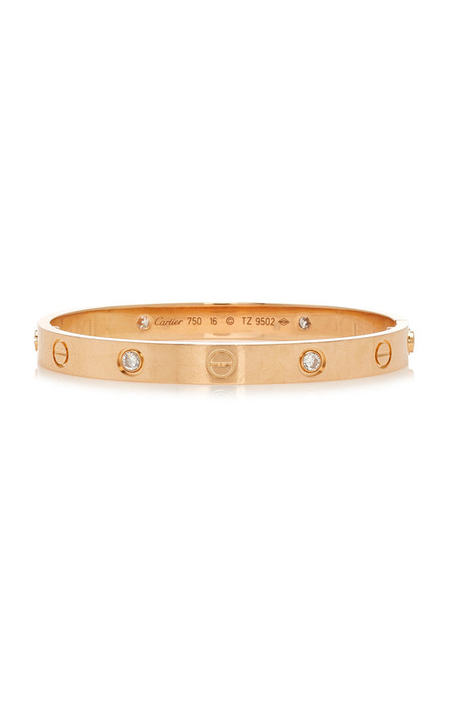 18K Rose Gold & Diamond Cartier Love Bracelet展示图