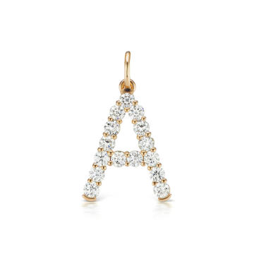 18K Yellow Gold Large Diamond Confetti Letter Necklace