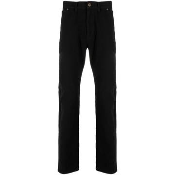 straight cotton-blend trousers