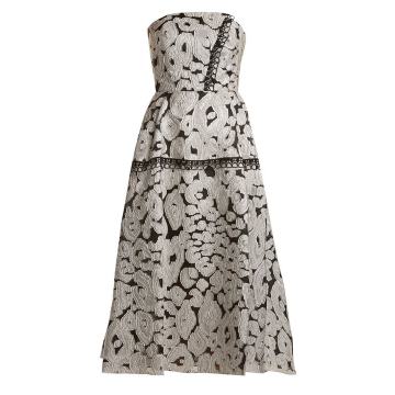 Lydney leopard-brocade dress