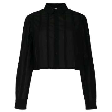 cropped pleated shirt