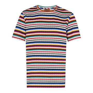 stripe-pattern crew-neck T-shirt