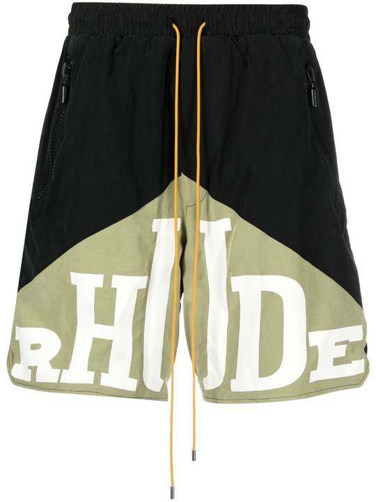 logo-print two-tone deck shorts展示图