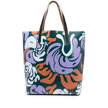 abstract-print tote bag