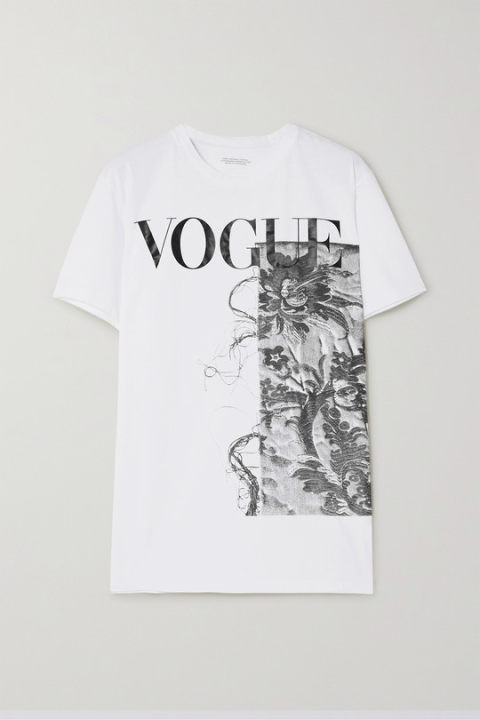 x VOGUE 印花有机纯棉平纹布 T 恤展示图