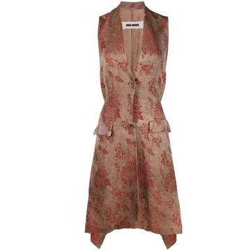 floral-print long waistcoat