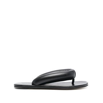 padded slip-on leather sandals