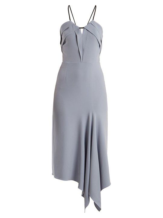 Fazeley V-neck sleeveless crepe midi dress展示图