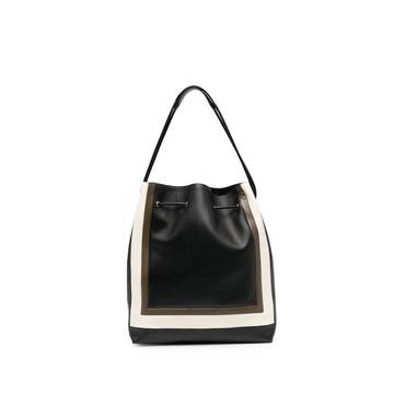 stripe-trim shoulder bag