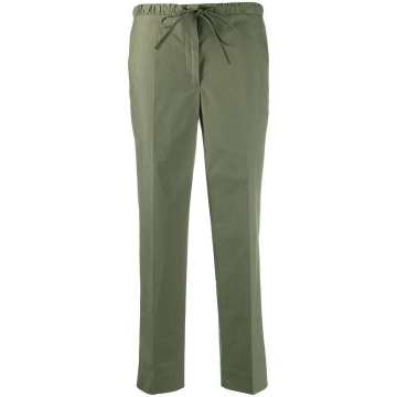 tie-fastening cropped trousers