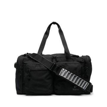 Swoosh-print multi-pocket travel bag