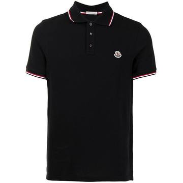 tricolour-trim polo shirt