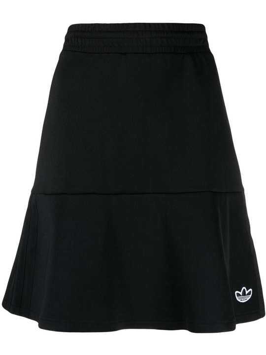 mini flared logo-stripe skirt展示图