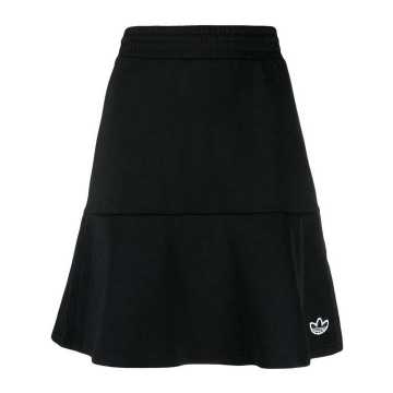 mini flared logo-stripe skirt