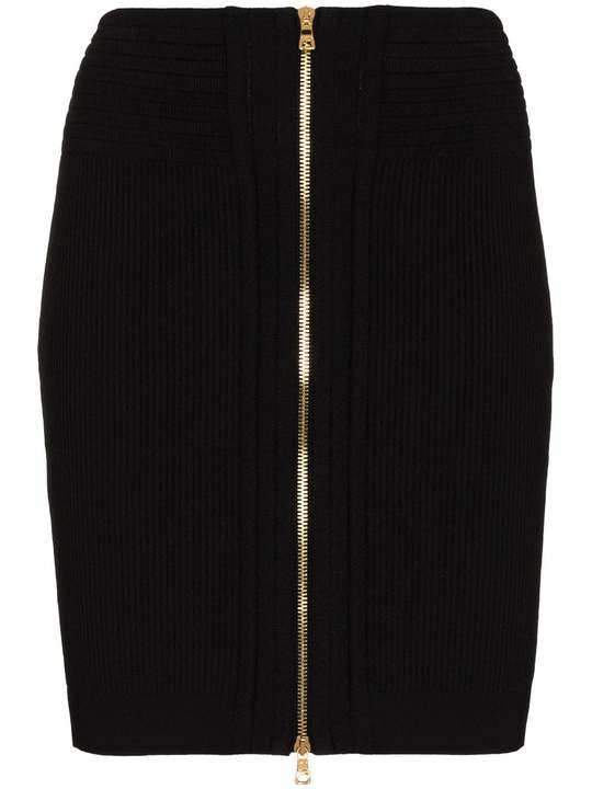 knitted zip-up miniskirt展示图