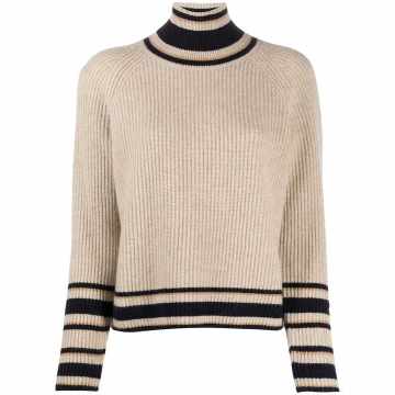 ribbed-knit striped jumper