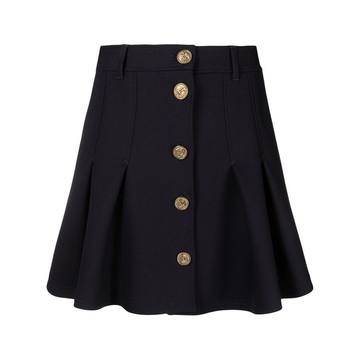 high-waist flared skirt