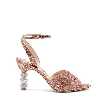 Natalia crystal embellished-heel glitter sandals