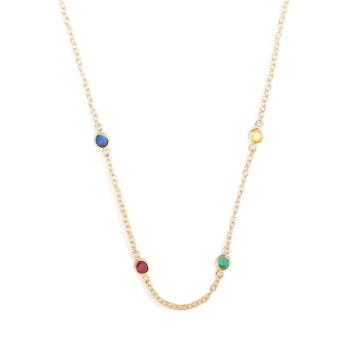 Sapphire, ruby, emerald & gold Twister necklace