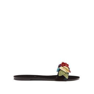 Lilico floral-embellished suede slides