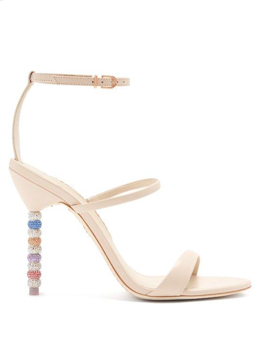 Rosalind crystal embellished-heel leather sandals展示图