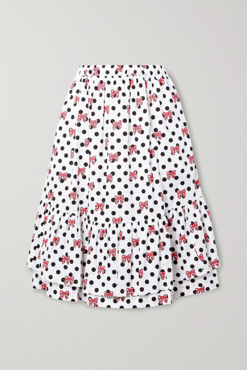 x Disney 褶饰印花纯棉府绸半身裙展示图
