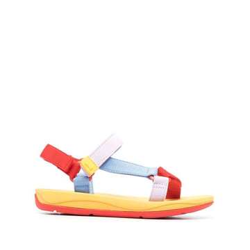 colour-block touch strap sandals