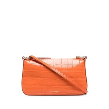 BORSA A MANO IN PELLE STAMPA COCCO ARANCIO