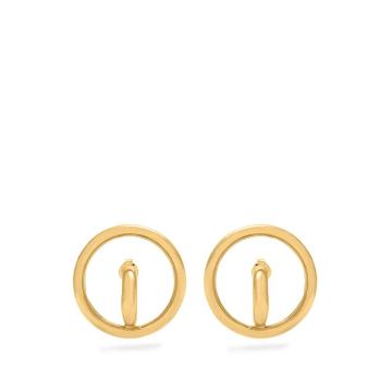 Saturn gold-plated earrings