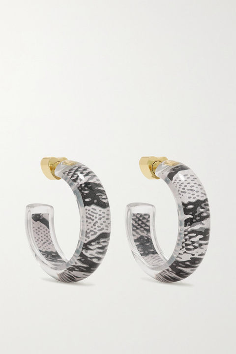 Jelly Snake 14K 黄金、Lucite 亚克力树脂、搪瓷耳环展示图