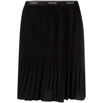 pleated logo-waistband skirt