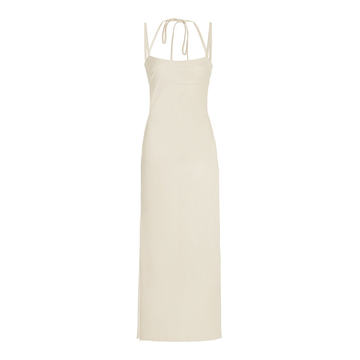 Jacqueline Strap-Detailed Faux Leather Midi Dress