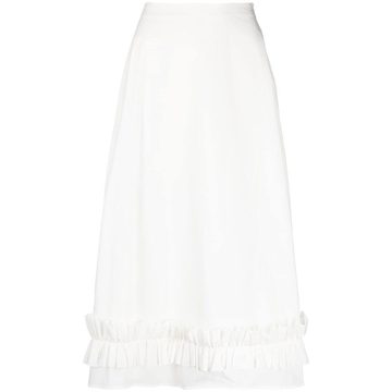 Morgan frilled cotton midi dress