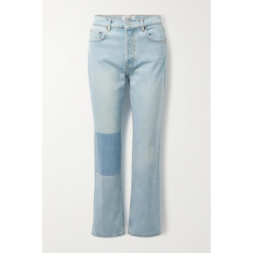 【NET SUSTAIN】Cynthia patchwork high-rise straight-leg jeans