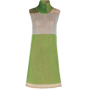 colour-block knitted minidress