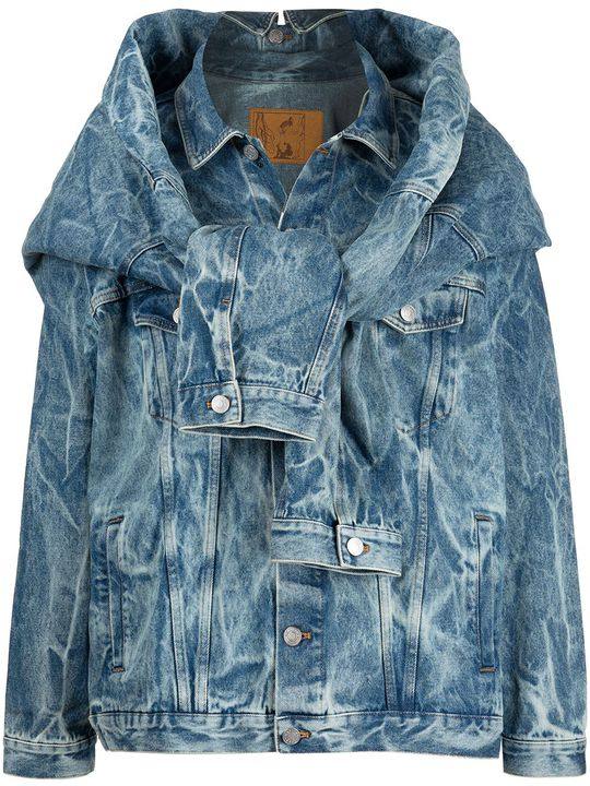 hybrid acid-wash denim jacket展示图