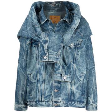 hybrid acid-wash denim jacket