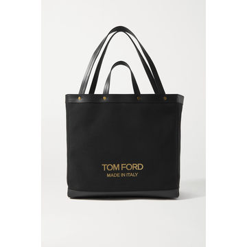 T Screw Shopper 皮革边饰帆布中号手提包