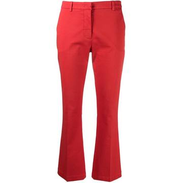 flared-leg cropped trousers