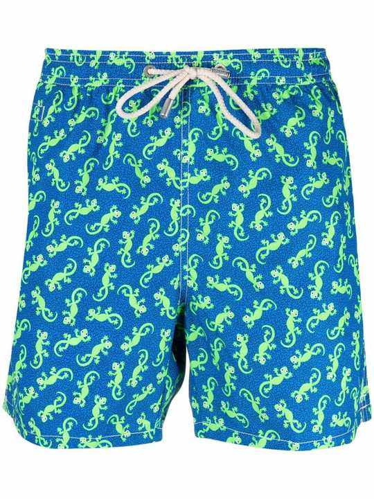 gecko-print swimming shorts展示图