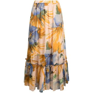 floral flared maxi skirt