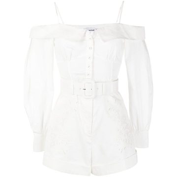 bardot belted playsuit