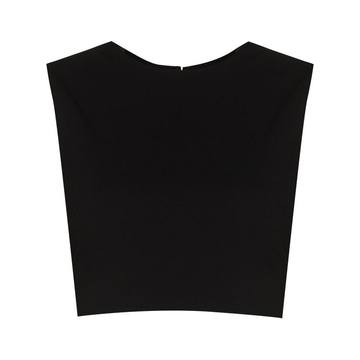 crew-neck cropped tank top