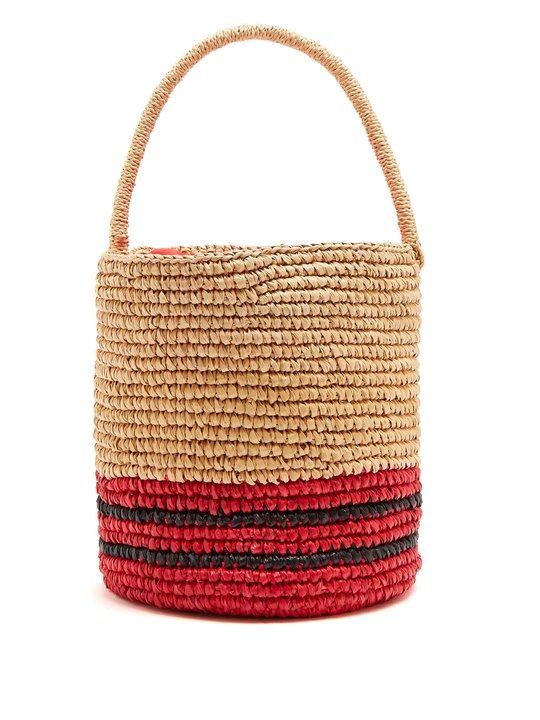 Stripe toquilla-straw basket bag展示图